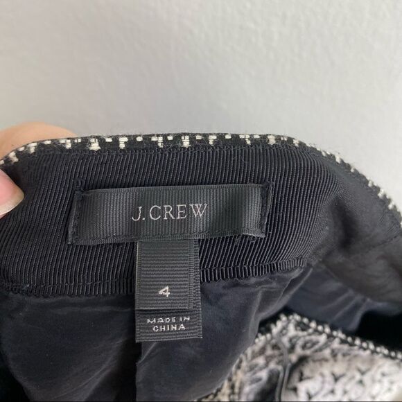 J Crew Textured Multi Print White and Black Skirt - Picture 5 of 8